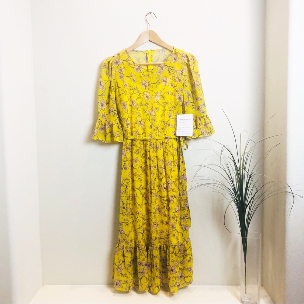 Avec Le Filles Yellow Floral Dress - Picture 1 of 11
